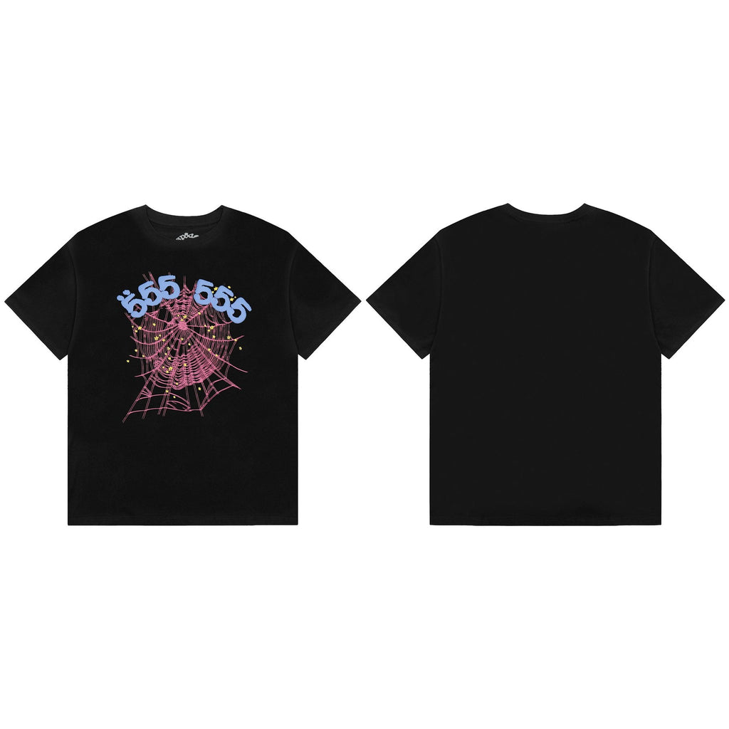 Sp5der 666 Spiderweb Graphic T-Shirt in Black