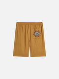 S&S Embroidered Linen-Blend Wide-Fit Bermuda Shorts